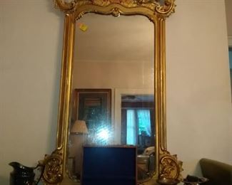 Gold Gilded Antique Pier Mirror
