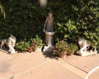 Early 20th Century Greek Nymph Birdbath, Lifesized.