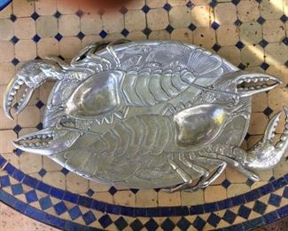 Aluminum Bowl, Lobster Motif - Signed Albert Court