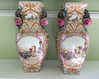 Two Matching Vintage Chinese Vases
