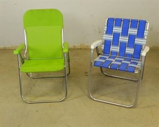 Metal Framed Folding Chair Pair (2)