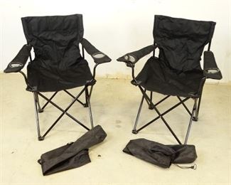 Pair of Canvas Fold Out Lawn Soccer Chairs in Bags