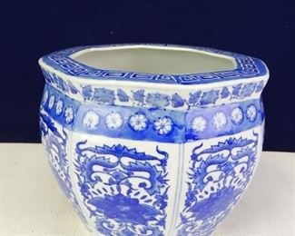 Blue Porcelain Flower Pot
