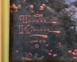 *Signed* Thomas Kinkade Spring Gate II Canvas Lithograph Numbered 2323/3450 Frame: 33in H x 42in H Comes with COA