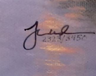 *Signed* Thomas Kinkade Spring Gate II Canvas Lithograph Numbered 2323/3450 Frame: 33in H x 42in H Comes with COA