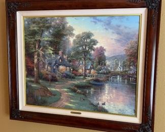 *Signed* Artist Proof Thomas Kinkade Hometown Memories IV Canvas Lithograph Numbered 207/495 Frame: 32in H x 38in W Comes with COA