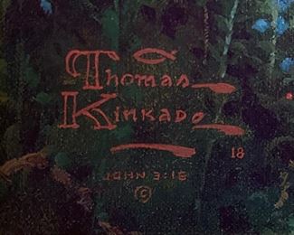 *Signed* Artist Proof Thomas Kinkade Hometown Memories IV Canvas Lithograph Numbered 207/495 Frame: 32in H x 38in W Comes with COA