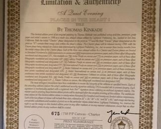 *Signed* Publisher Proof Thomas Kinkade Places in the Heart I Canvas Lithograph Numbered 675/710 Comes with COA