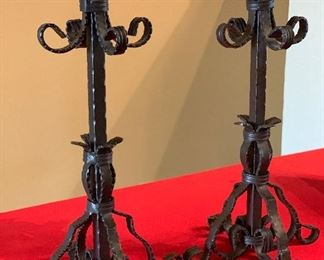 2 Iron Candle Stands PAIR