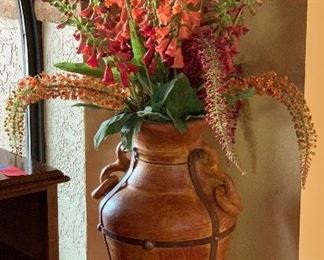 Lg Ceramic/Iron Floor Vase