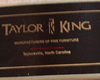 #2 Taylor King Round Back Chair Carved wood/Fabric 43x41x42in HxWxD