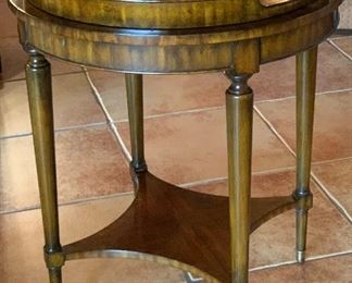 Maitland-Smith Aged Regency Occasional Table w/ Removable Tray 3230-763 32in H x 26in Diameter