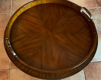 Maitland-Smith Aged Regency Occasional Table w/ Removable Tray 3230-763 32in H x 26in Diameter