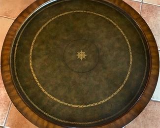 Maitland-Smith Aged Regency Occasional Table w/ Removable Tray 3230-763 32in H x 26in Diameter