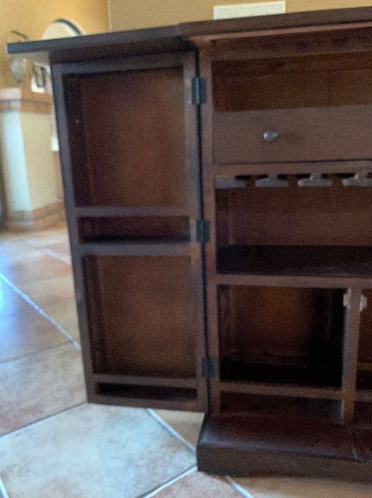 Vintage Walnut Fold-Out Dry Bar 42x29x19in HxWxD