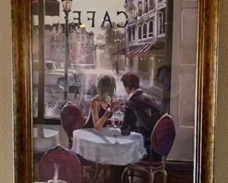 Framed Cafe Couple Print