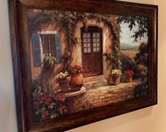 Framed Country Cottage Front Door Print