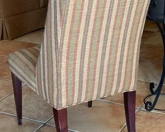 Scroll Iron & Glass Dining Table w/ 3 Fabric Chairs 30in H x 48 in diameter HxWxD