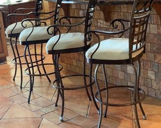 4 Counter Height Swivel Barr Stools/Chairs 47x21x18in seat: 32in HxWxD