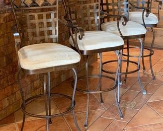 4 Counter Height Swivel Barr Stools/Chairs 47x21x18in seat: 32in HxWxD
