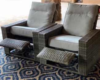 #1 All Weather Wicker Recliner Chair 42x36x32in HxWxD
#2 All Weather Wicker Recliner Chair 42x36x32in HxWxD