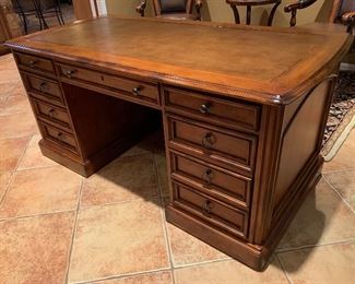 Sligh Ellis Rustic Executive Desk 30x66x32in HxWxD Shows wear and tear.
