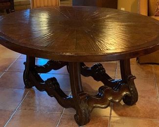 NC Rustic Hammered Dining table w/ 2 booth Style seats & 2 Head Chairs 30x60x72in Was $14,000.00 new!