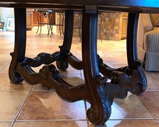 NC Rustic Hammered Dining table w/ 2 booth Style seats & 2 Head Chairs 30x60x72in Was $14,000.00 new!