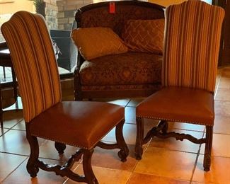 NC Rustic Hammered Dining table w/ 2 booth Style seats & 2 Head Chairs 30x60x72in Was $14,000.00 new!