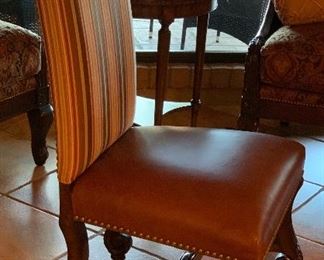 NC Rustic Hammered Dining table w/ 2 booth Style seats & 2 Head Chairs 30x60x72in Was $14,000.00 new!