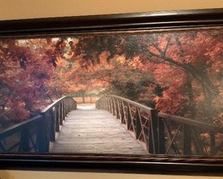 Fall Bridge Wall Art Decor 31in H x 55in long