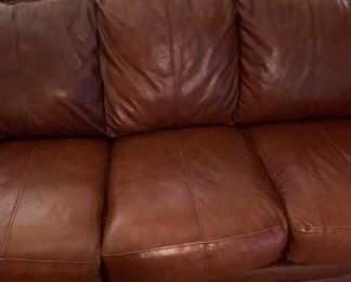 Leather Nailhead Sofa/Couch 39x89x40in HxWxD