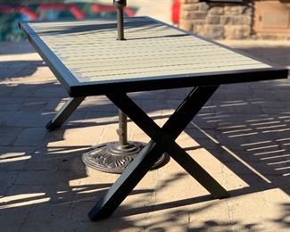 Sorrento Outdoor Patio Dinning Table w/ 6 Chairs 30x39.5x82in Long HxWxD Umbrella sold separately