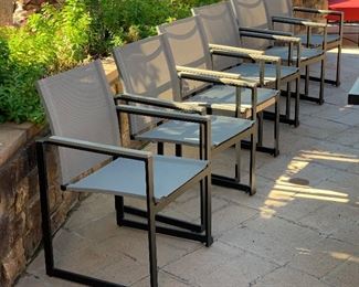 Sorrento Outdoor Patio Dinning Table w/ 6 Chairs 30x39.5x82in Long HxWxD Umbrella sold separately