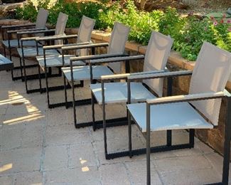 Sorrento Outdoor Patio Dinning Table w/ 6 Chairs 30x39.5x82in Long HxWxD Umbrella sold separately