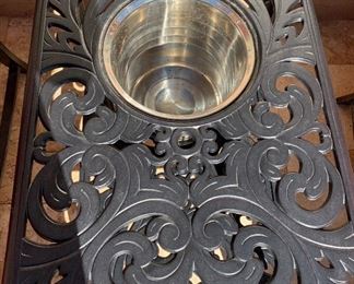 Aluminum Table w/ Ice Bucket/storage 24x20x28.5in HxWxD