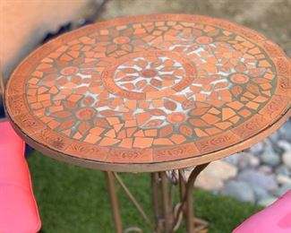 Outdoor Terracotta Mosaic Bistro Set 27in H x 24in diameter