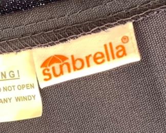 Galtech Sunbrella Umbrella Blue w/ Table Base #1