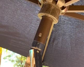 Galtech Sunbrella Umbrella Blue w/ Table Base #1