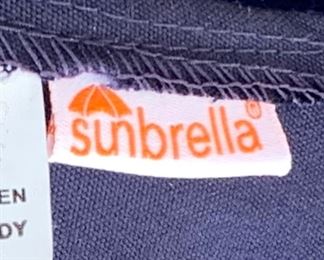 Galtech Sunbrella Umbrella Blue w/ Table Base #2