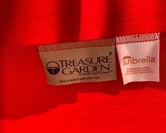 Treasure Garden Sunbrella Red Umbrella #1 No Base
