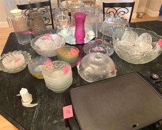 New Glass bowls, punch set & glass jugs