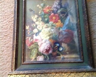 Unusually framed floral print