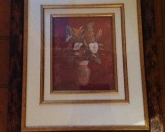 Another floral print framed and matted