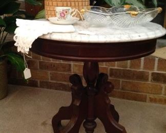 Oval marble top table