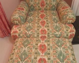 PAIR OF CHAIRS AND ONE OTTOMAN