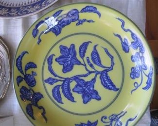 YELLOW AND BLUE PLATE BY MOTTAHEDEH