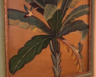 painting of office cubicle -- I mean painting of what person in office cubicle is dreaming about