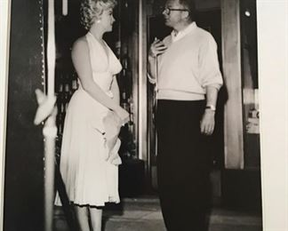 Marilyn Monroe and Billy Wilder on the set of "Seven Year Itch". Signed by Bernard of Hollwood, photographer, 1912-1987.