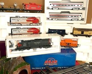 MTH Electric Train Aluminum Passenger Cars Set and Diesel Set (1/4" Scale), and Lionel Classic #44 Freight Set, and 3-Rail Track, plus Curved and Straight Track in Assorted Lengths...40" to 10 ", and Much More